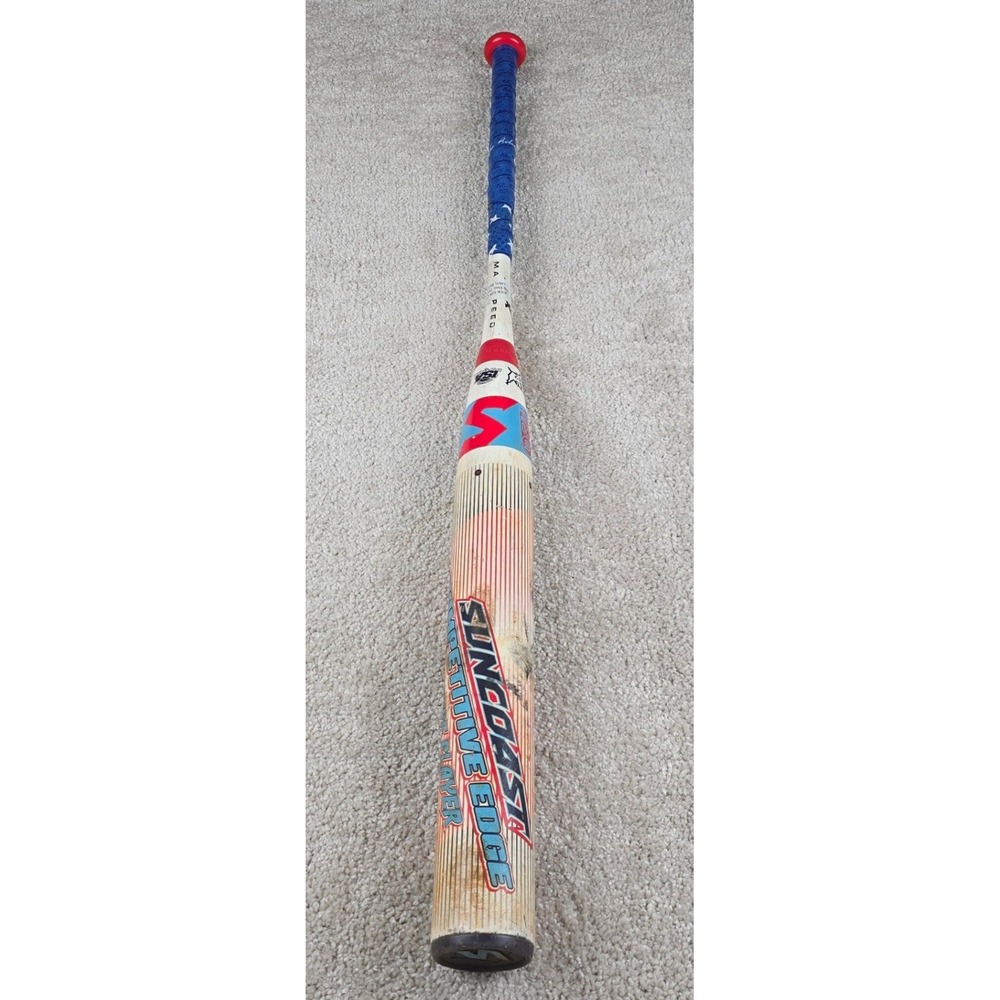 Suncoast Competitive Edge Slowpitch Softball Bat 34/27 Red White Blue Ervine #28
